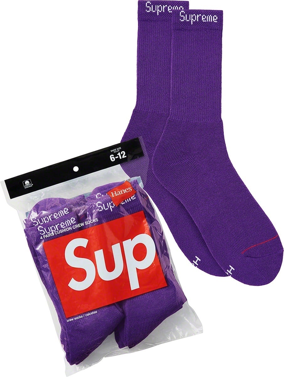 Supreme®/Hanes® Crew Socks (Purple)